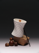 Longevity Serpent Series luxury scented candle in white decorative serpent texture