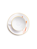 Orange Twin Flower Cup and Saucer