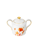 Orange Twin Flower Sugar Pot